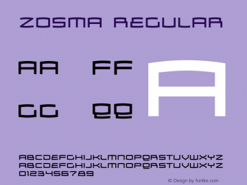 Zosma Regular Version 1.000 2005 initial release图片样张