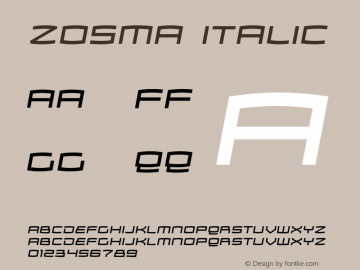 Zosma Italic Version 1.000 2005 initial release图片样张