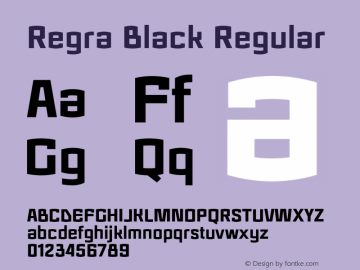 Regra Black Regular Version 001.000 Font Sample