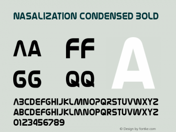 Nasalization Condensed Bold Version 3.001 2004 Font Sample