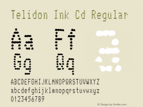 Telidon Ink Cd Regular Version 2.01 2003 Font Sample