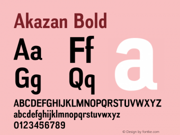 Akazan Bold Version 1.000 Font Sample