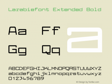 Larabiefont Extended Bold Version 2.100 2004 Font Sample