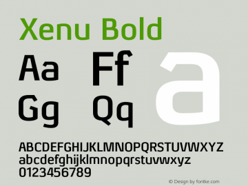 Xenu Bold Version 1.001 Font Sample