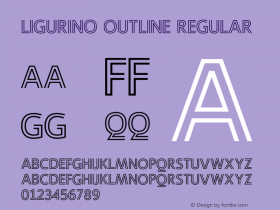 Ligurino Outline Regular Version 1.100;PS 001.001;Core 1.0.38图片样张