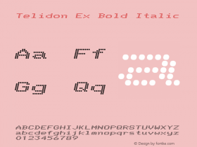 Telidon Ex Bold Italic Version 2.01 2003 Font Sample