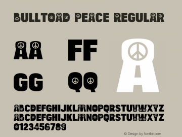 Bulltoad Peace Regular OTF 1.000;PS 001.001;Core 1.0.29图片样张