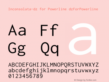 Inconsolata-dz for Powerline dzForPowerline Version 001.010 Font Sample