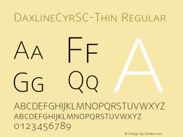 DaxlineCyrSC-Thin Regular Version 004.460图片样张