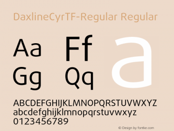 DaxlineCyrTF-Regular Regular Version 004.460 Font Sample