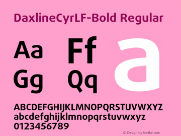 DaxlineCyrLF-Bold Regular Version 004.460 Font Sample