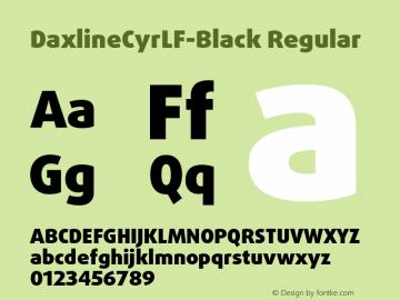 DaxlineCyrLF-Black Regular Version 004.460 Font Sample