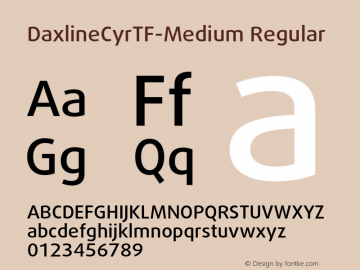 DaxlineCyrTF-Medium Regular Version 004.460 Font Sample