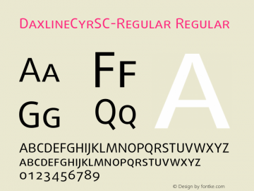DaxlineCyrSC-Regular Regular Version 004.460 Font Sample