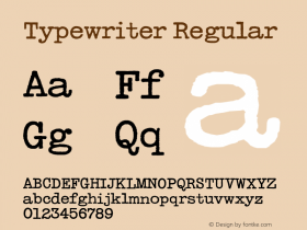 Typewriter Regular 001.000 Font Sample