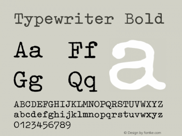 Typewriter Bold 001.000图片样张