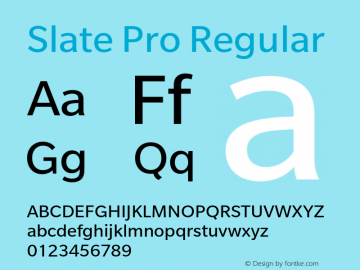 Slate Pro Regular Version 1.000图片样张