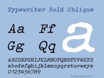 Typewriter Bold Oblique 001.000图片样张