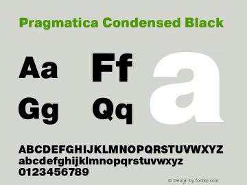 Pragmatica Condensed Black Version 1.001W图片样张