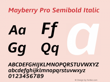 Mayberry Pro Semibold Italic Version 1.10图片样张