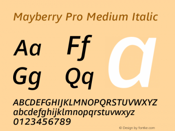 Mayberry Pro Medium Italic Version 1.10图片样张