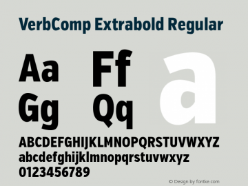 VerbComp Extrabold Regular Version 1.000 Font Sample