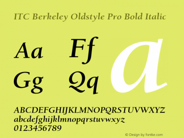 ITC Berkeley Oldstyle Pro Bold Italic Version 1.00图片样张