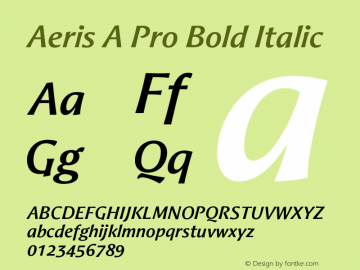 Aeris A Pro Bold Italic Version 1.00图片样张