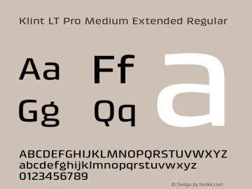 Klint LT Pro Medium Extended Regular Version 1.00 Font Sample