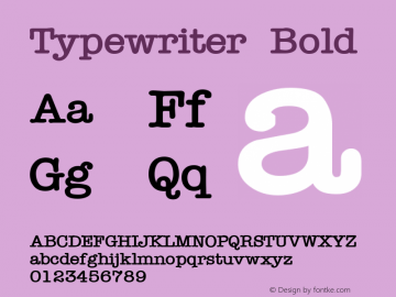 Typewriter Bold Version 1.00 Font Sample