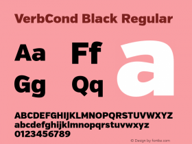 VerbCond Black Regular Version 1.001 Font Sample