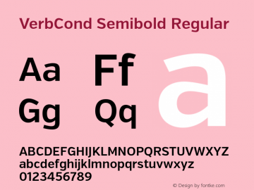 VerbCond Semibold Regular Version 1.001图片样张