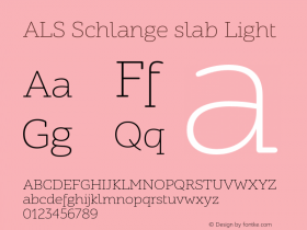 ALS Schlange slab Light 1.000 Font Sample