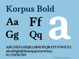 Korpus Bold Version 2.005 2012图片样张