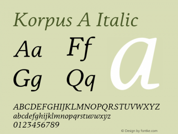 Korpus A Italic Version 2.005图片样张