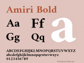 Amiri Bold Version 000.105 Font Sample