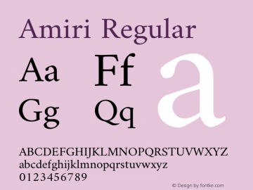 Amiri Regular Version 000.105 Font Sample