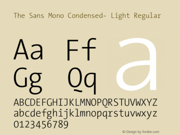 The Sans Mono Condensed- Light Regular Version 001.000 Font Sample
