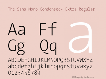 The Sans Mono Condensed- Extra Regular Version 001.000 Font Sample