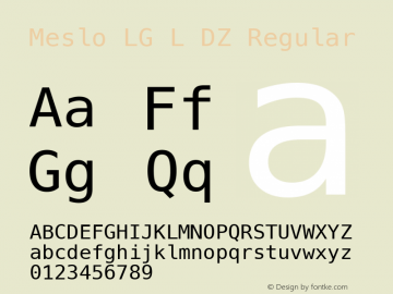 Meslo LG L DZ Regular 1.200 Font Sample