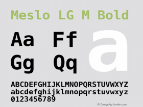 Meslo LG M Bold 1.200 Font Sample