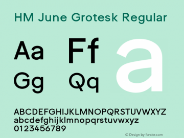 HM June Grotesk Regular Version 1.000 Font Sample
