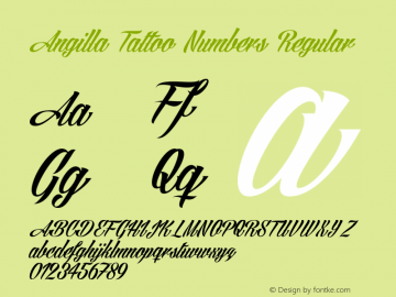 Angilla Tattoo Numbers Regular Version 1.000图片样张