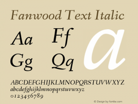 Fanwood Text Italic Version 1.1 Font Sample