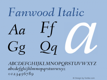 Fanwood Italic Version 1.1图片样张