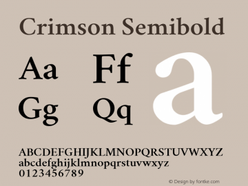 Crimson Semibold Version 0.8 Font Sample