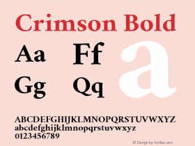 Crimson Bold Version 0.8 Font Sample