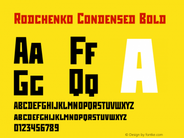 Rodchenko Condensed Bold 001.000 Font Sample