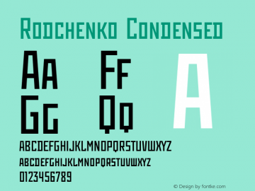 Rodchenko Condensed Version 001.000 Font Sample