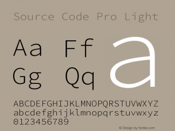 Source Code Pro Light Version 1.000 Font Sample